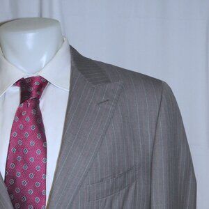 Marcello Vero x D’avenza Gray Striped Bespoke Two Button Suit 43R